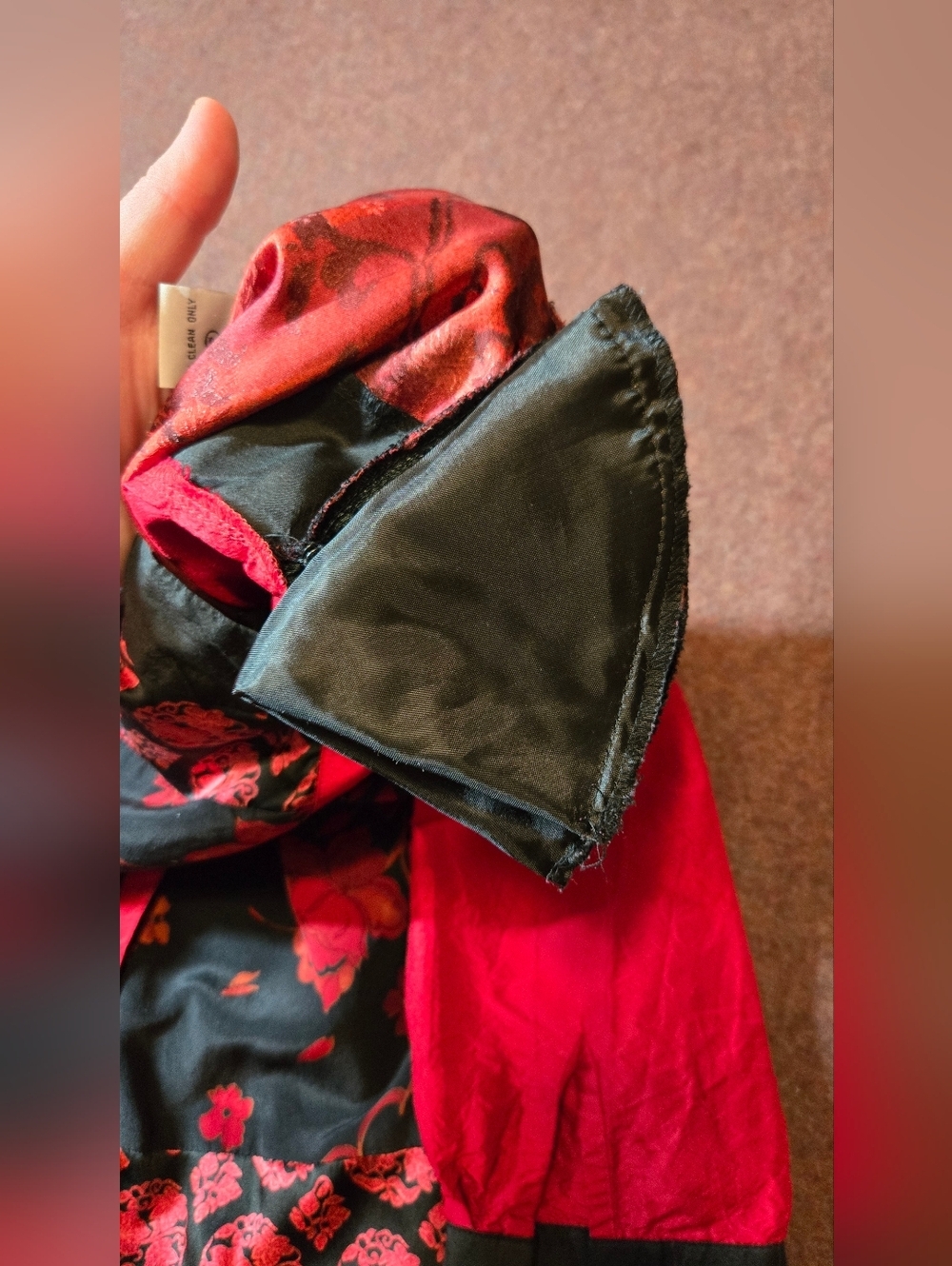 Koos Of Course Silk Blouse With Madarin Collar In Black Red Size Medium - Picture 11 of 14